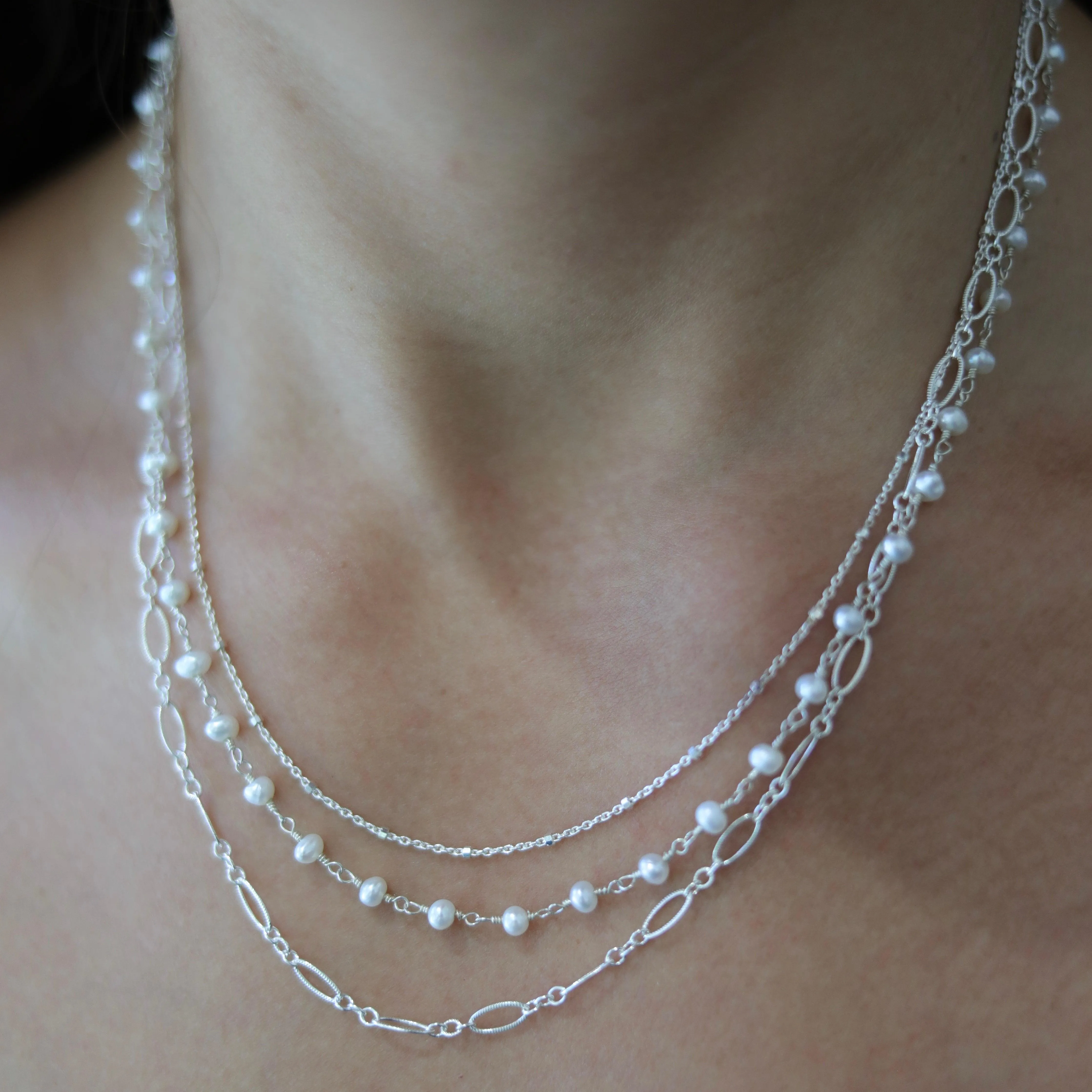 Isabella Pearls Three Tier Necklace