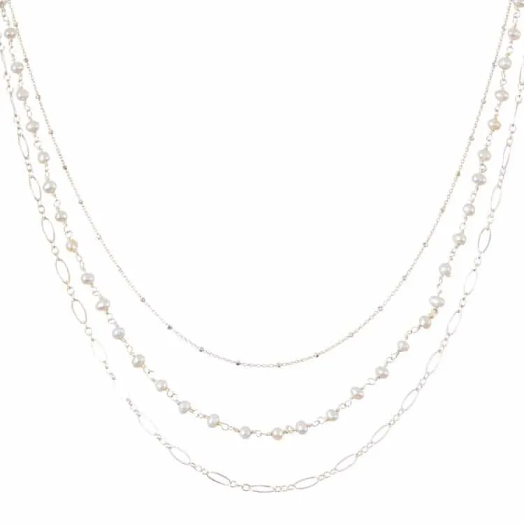 Isabella Pearls Three Tier Necklace