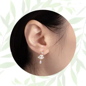 Jewelry new product simple internet celebrity temperament small fan 925 silver needle plated 14K gold earrings for women