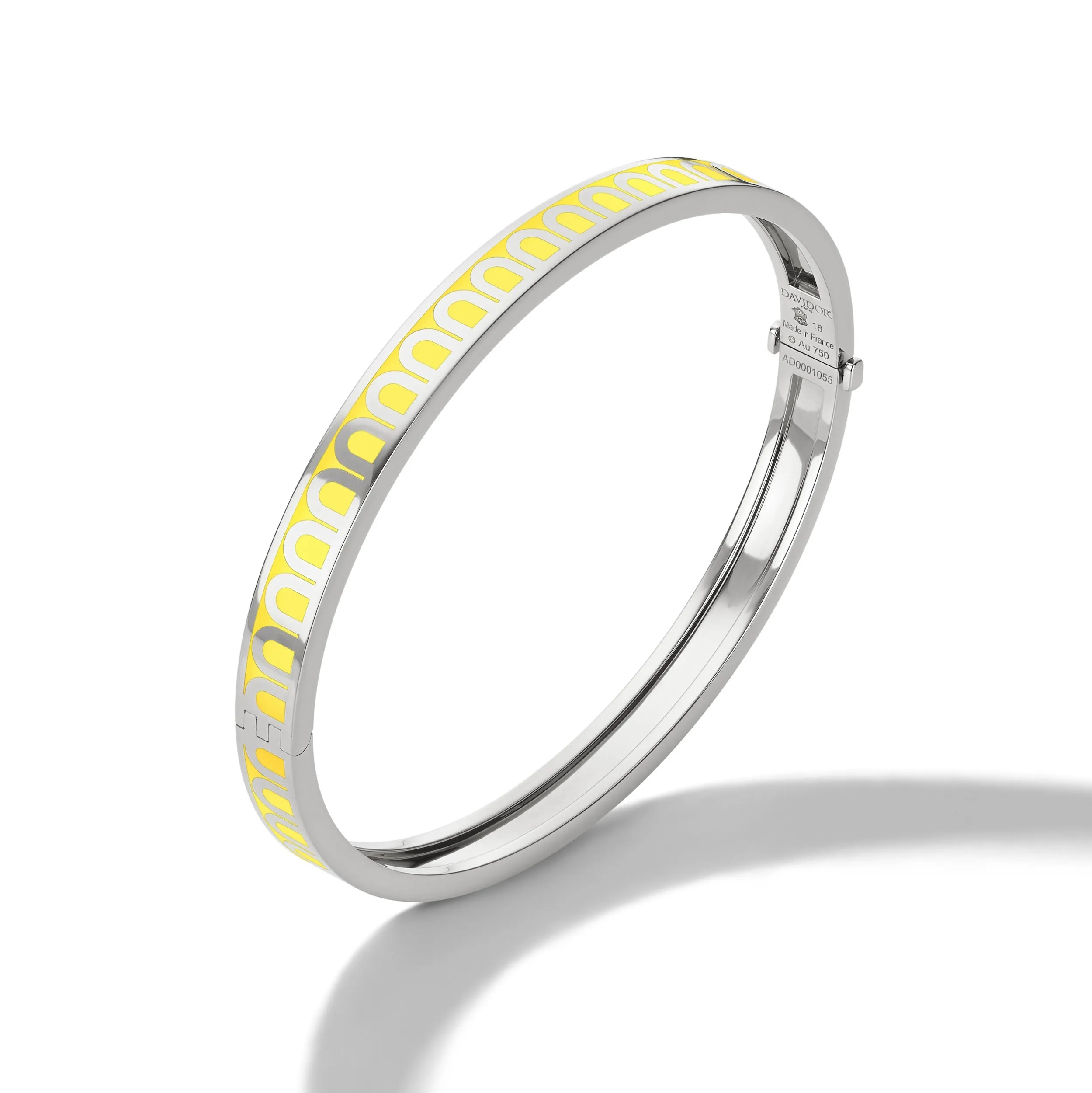 L'Arc de DAVIDOR Bangle PM, 18k White Gold with Lacquered Ceramic