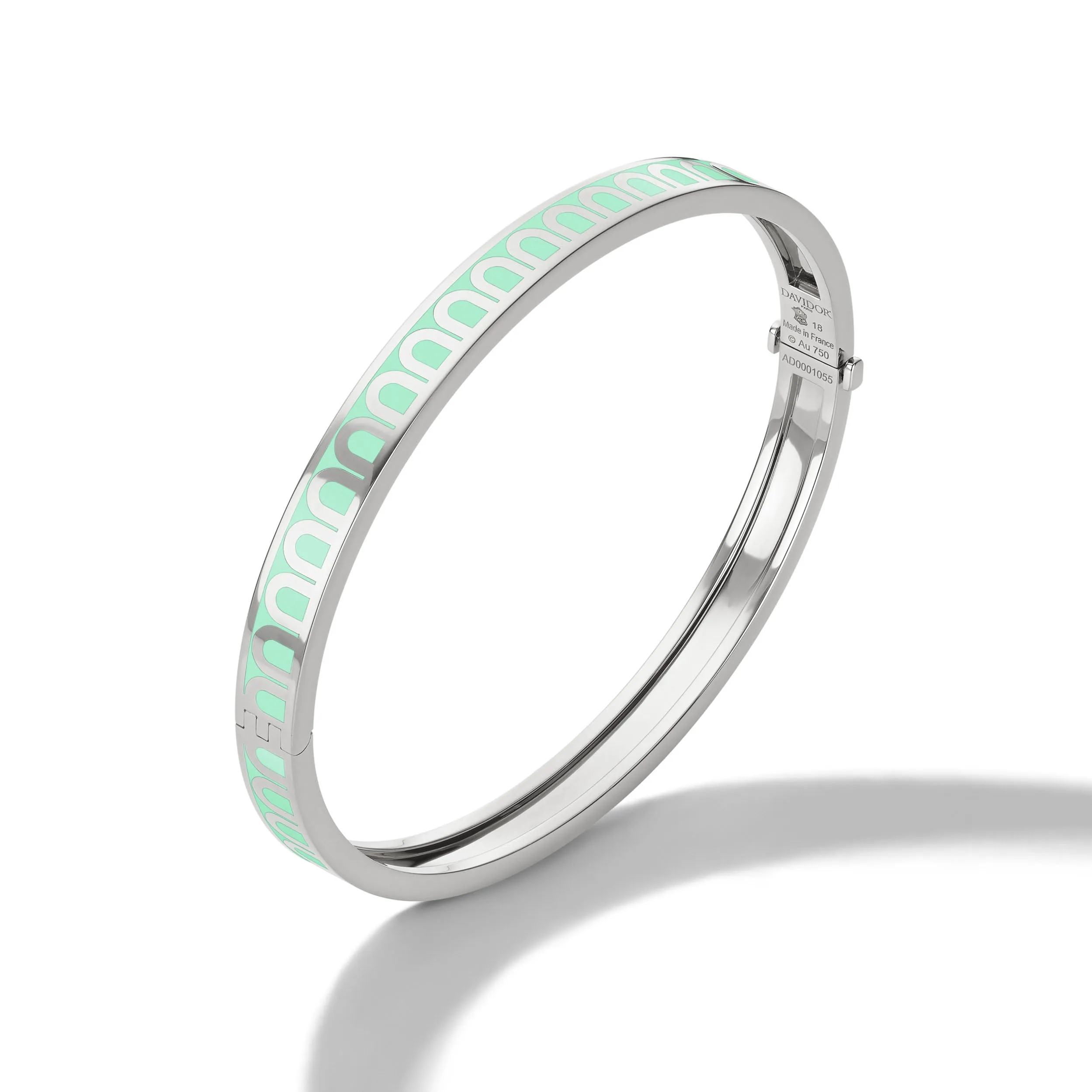 L'Arc de DAVIDOR Bangle PM, 18k White Gold with Lacquered Ceramic