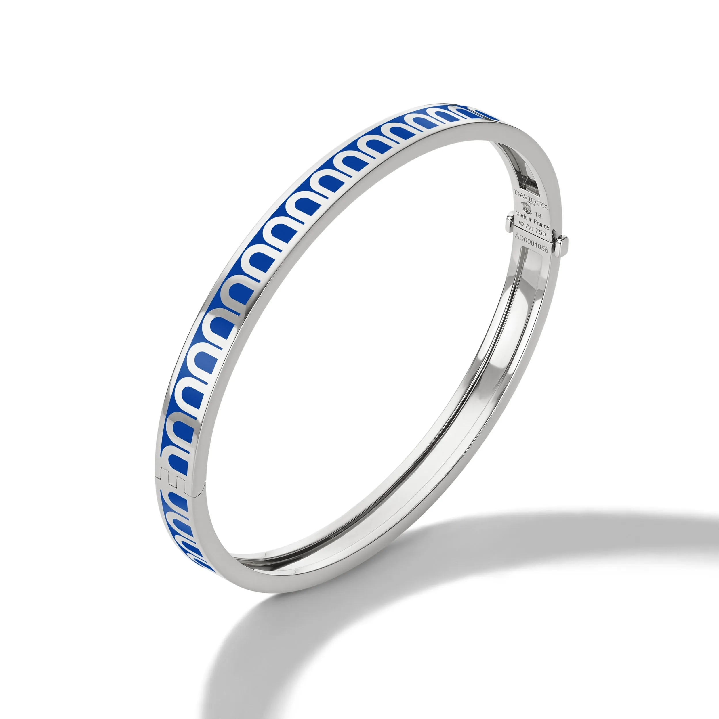 L'Arc de DAVIDOR Bangle PM, 18k White Gold with Lacquered Ceramic