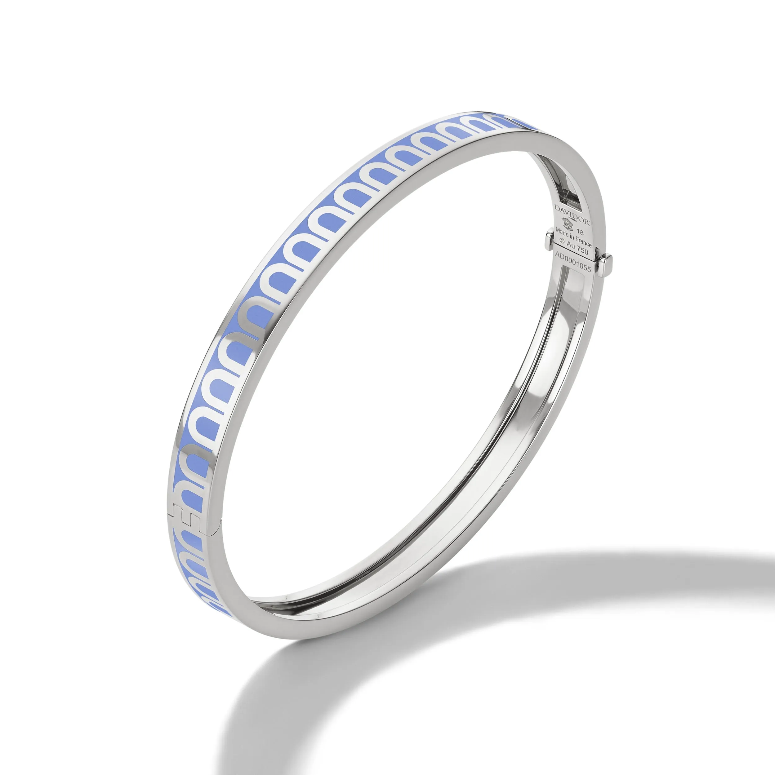 L'Arc de DAVIDOR Bangle PM, 18k White Gold with Lacquered Ceramic