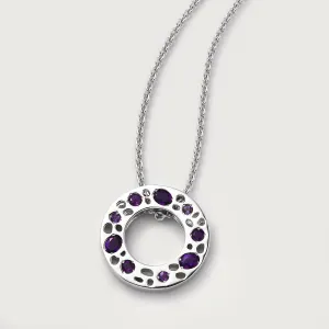 Lattice Eternity Necklace   Lattice Disc Stud Earrings with Amethyst