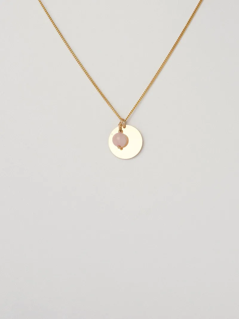 Liquid Reflections Necklace | Gold with Rose Quartz