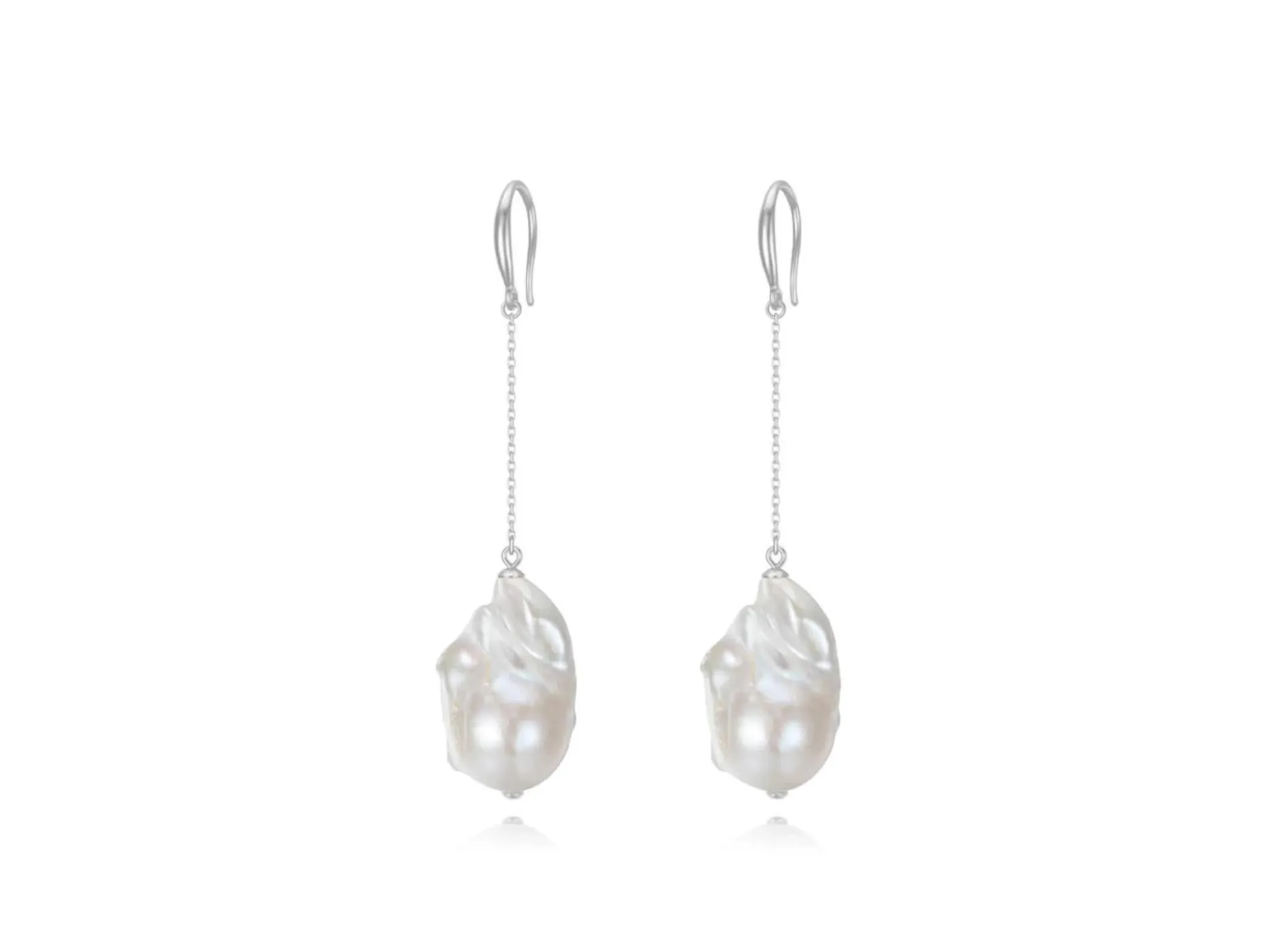 Lola Knight - Callie - Bridal Pearl Dangle Earrings - Silver