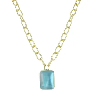 Marcia Moran Belmira Chunky Link Stone Drop Necklace