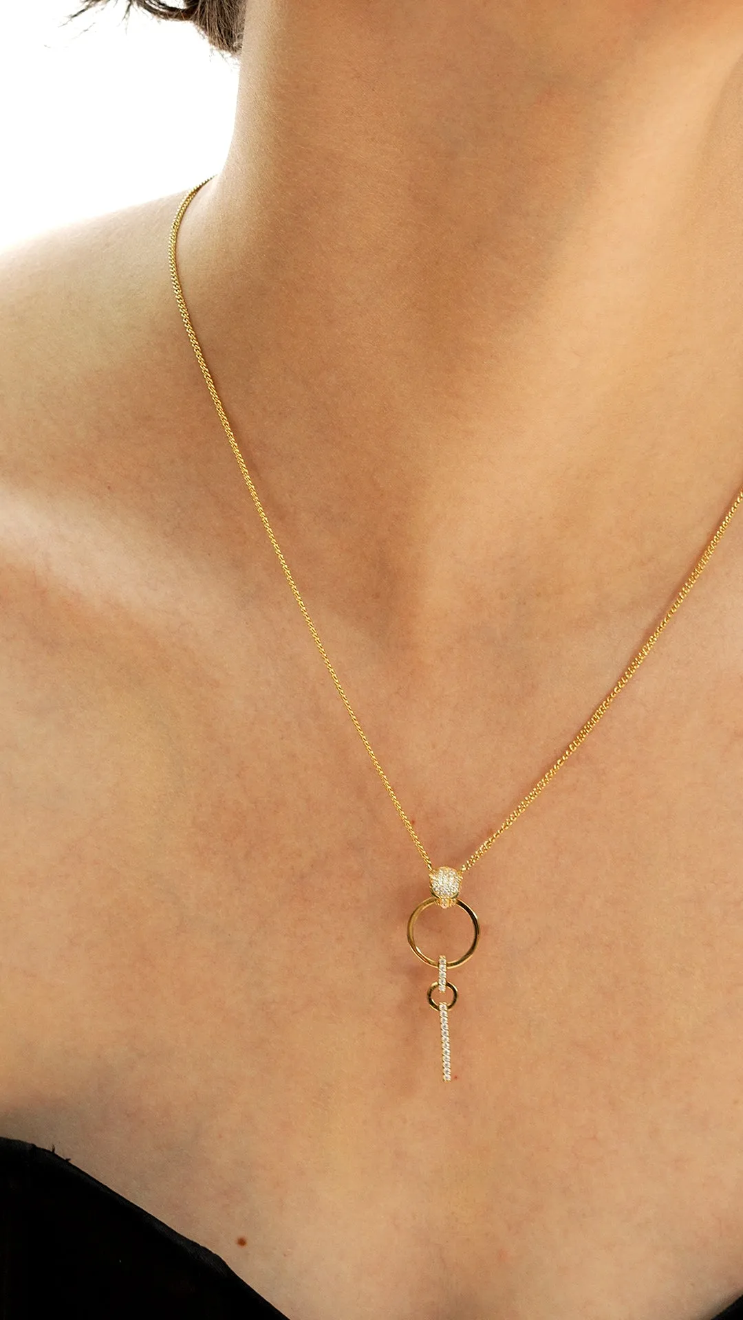 Maumau Drop Necklace Gold Vermeil