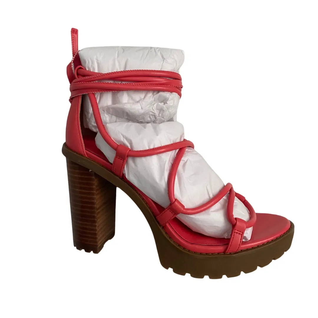 MICHAEL KORS Vero Lug Platform Sandals Coral