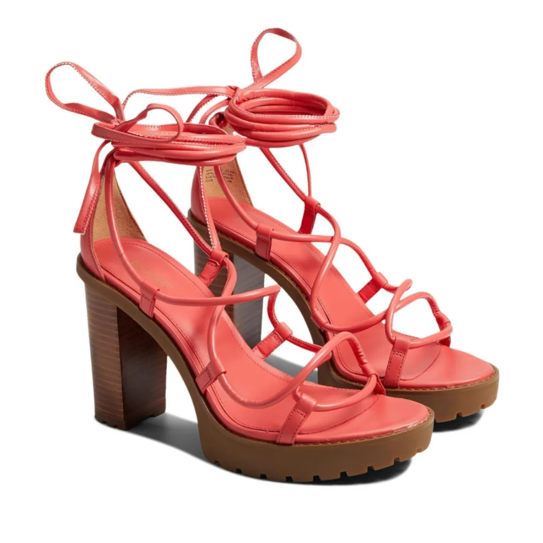 MICHAEL KORS Vero Lug Platform Sandals Coral