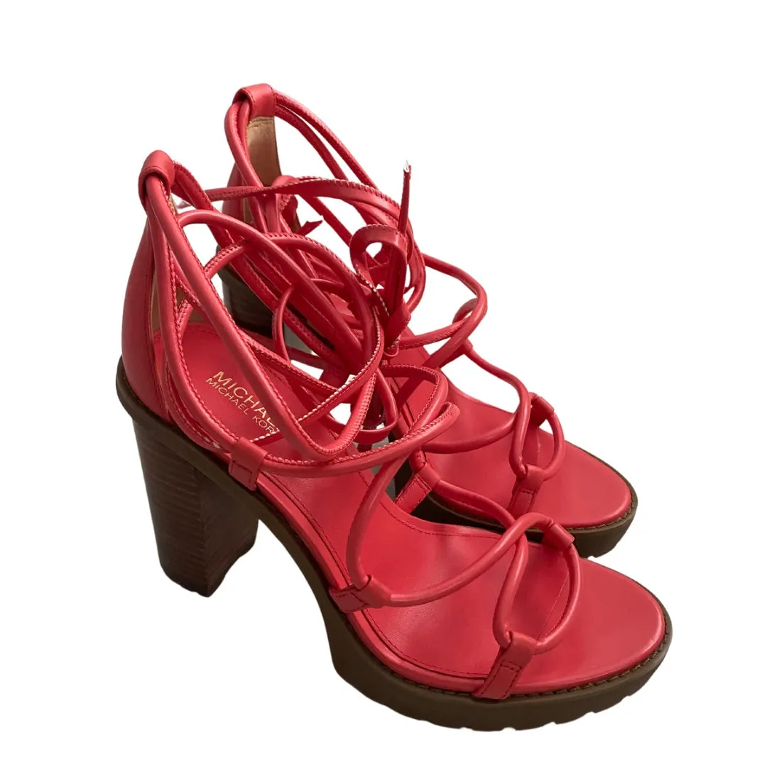 MICHAEL KORS Vero Lug Platform Sandals Coral