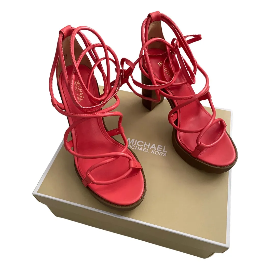 MICHAEL KORS Vero Lug Platform Sandals Coral