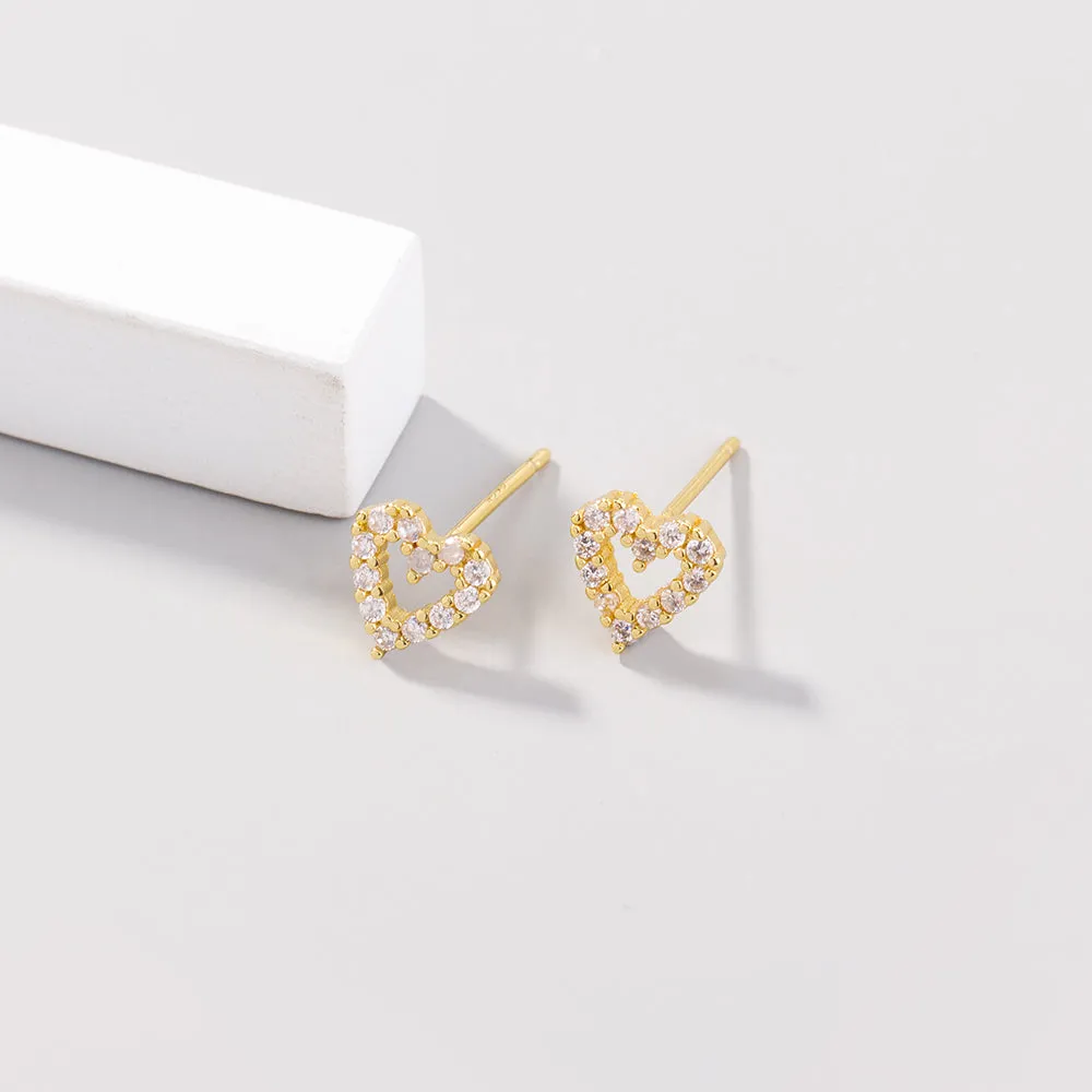 Mini Love Bowknot Zircon Stud Earrings Love Micro Diamond Daily All-match Earrings