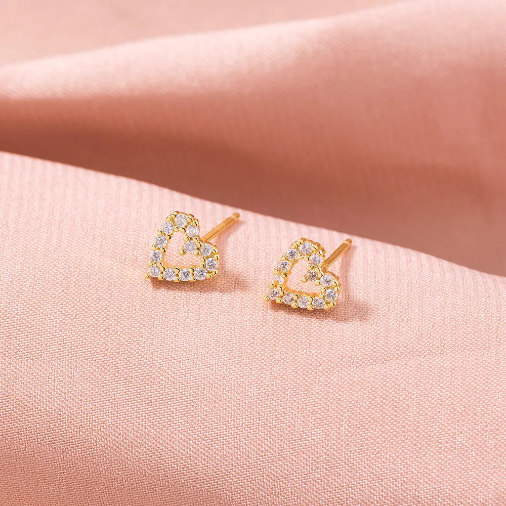 Mini Love Bowknot Zircon Stud Earrings Love Micro Diamond Daily All-match Earrings