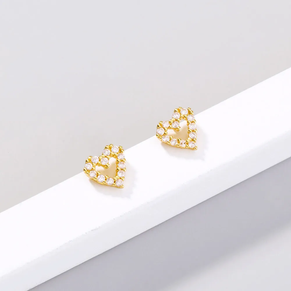 Mini Love Bowknot Zircon Stud Earrings Love Micro Diamond Daily All-match Earrings