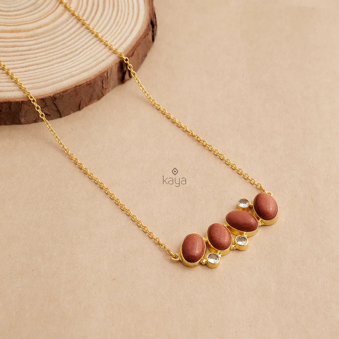 Minimalist Statement Stone Necklace - AS100739