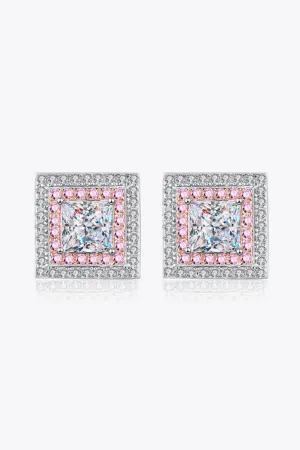 Moissanite Square Stud Earrings