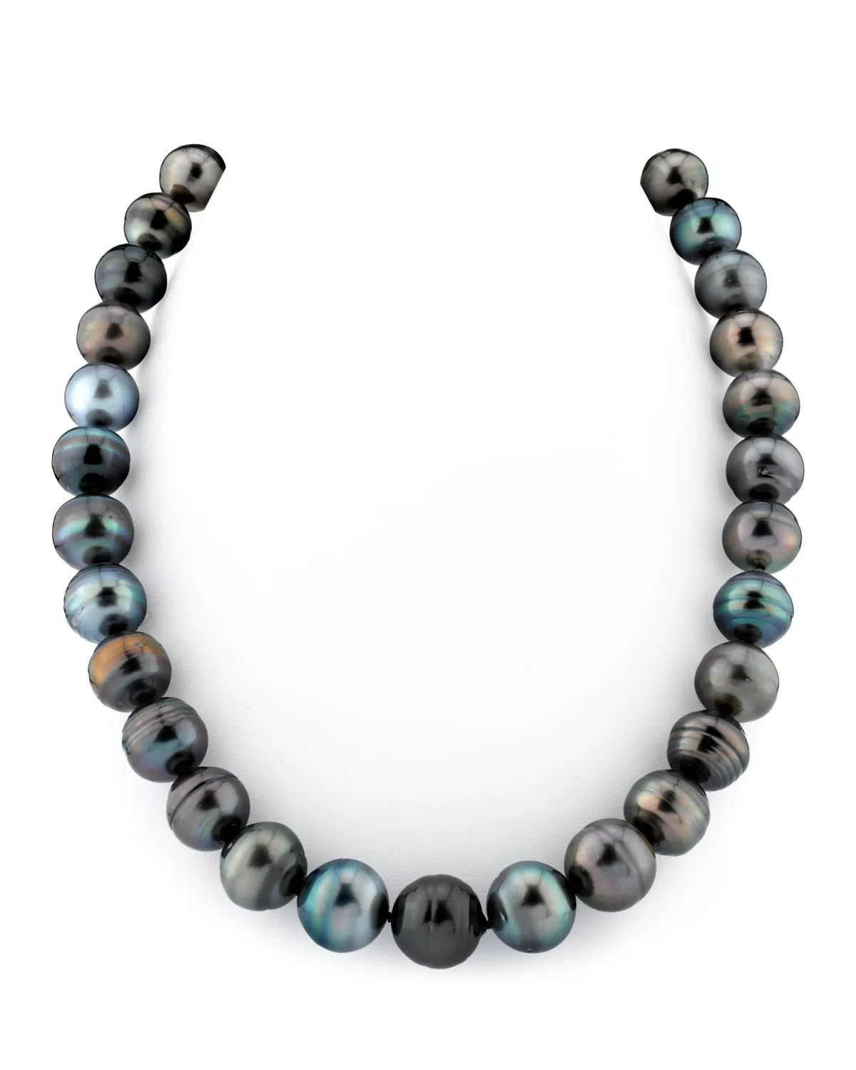 Multi-Color Tahitian Circled Baroque Pearl Necklace, 12.0-14.0mm