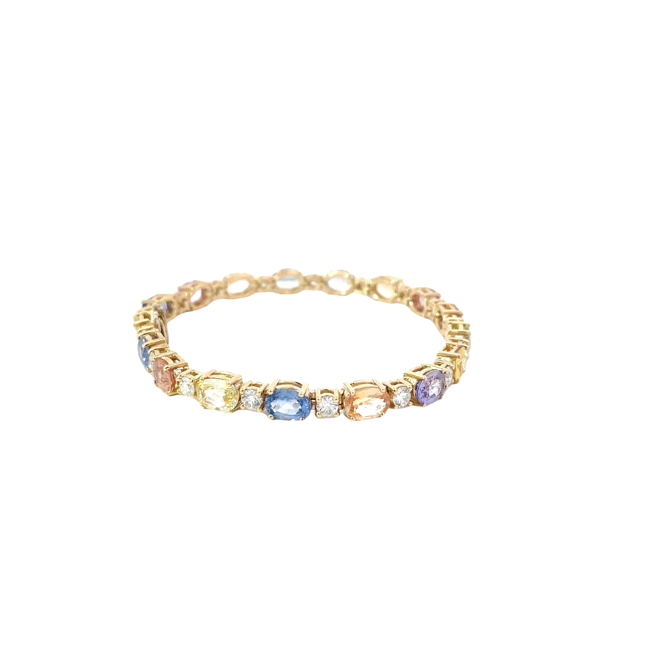 Multicolored Sapphire Diamond Bracelet