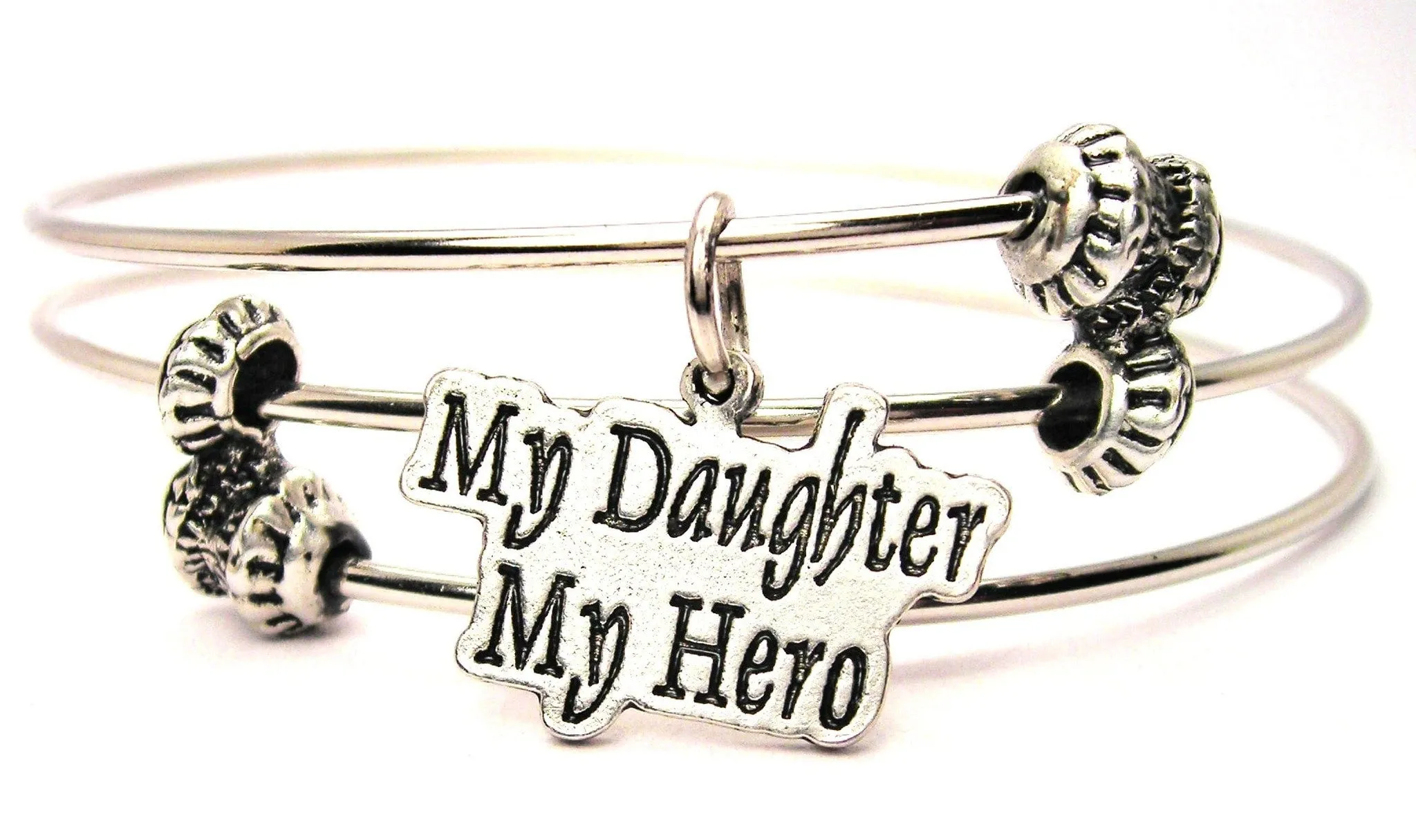 My Daughter My Hero Triple Style Expandable Bangle Bracelet