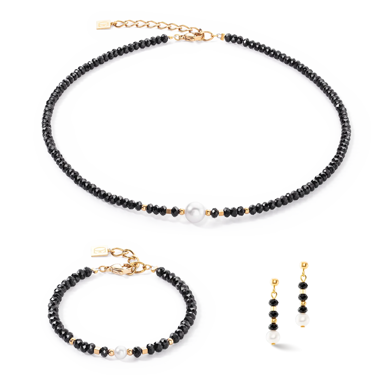 Mystic Pearl earrings gold-black