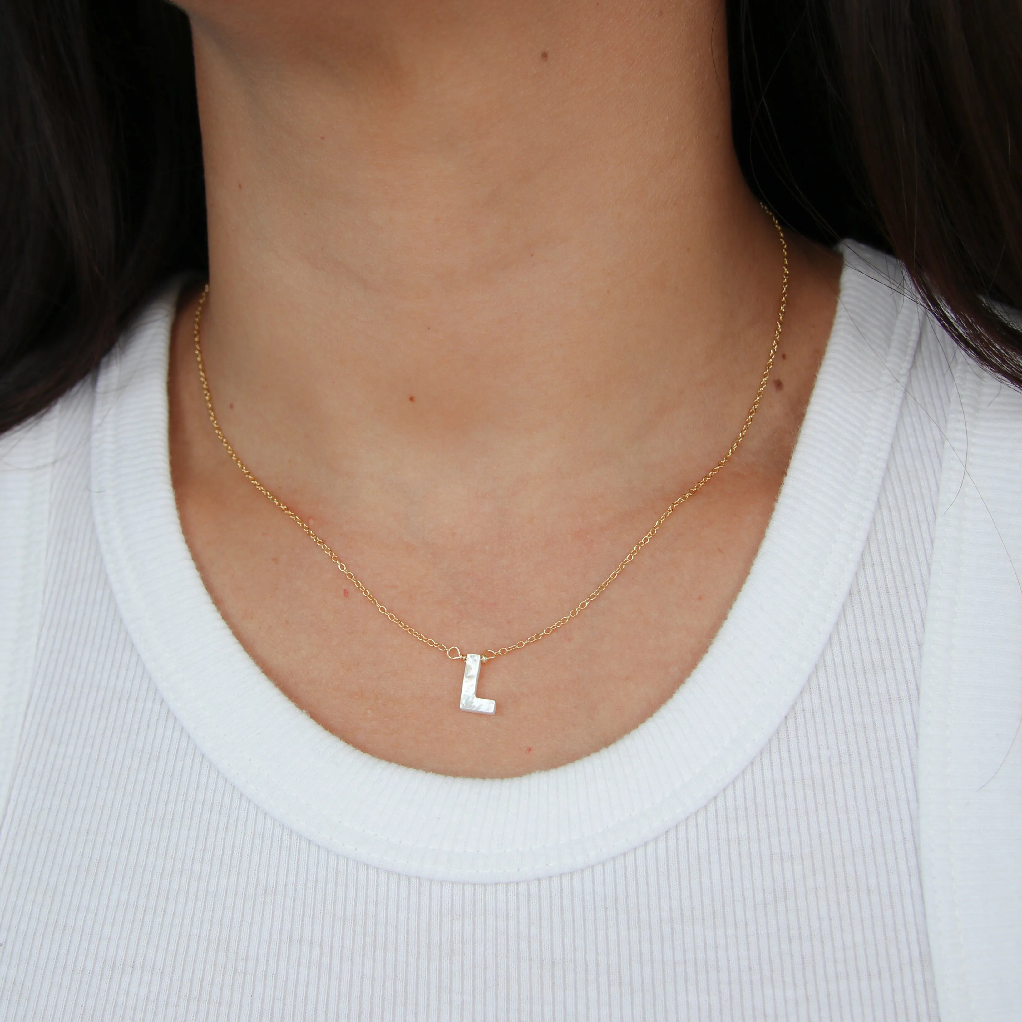 Nacre Initial Necklace