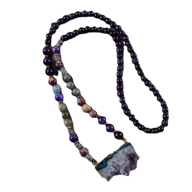 Natural Amethyst Necklace With Various Beads