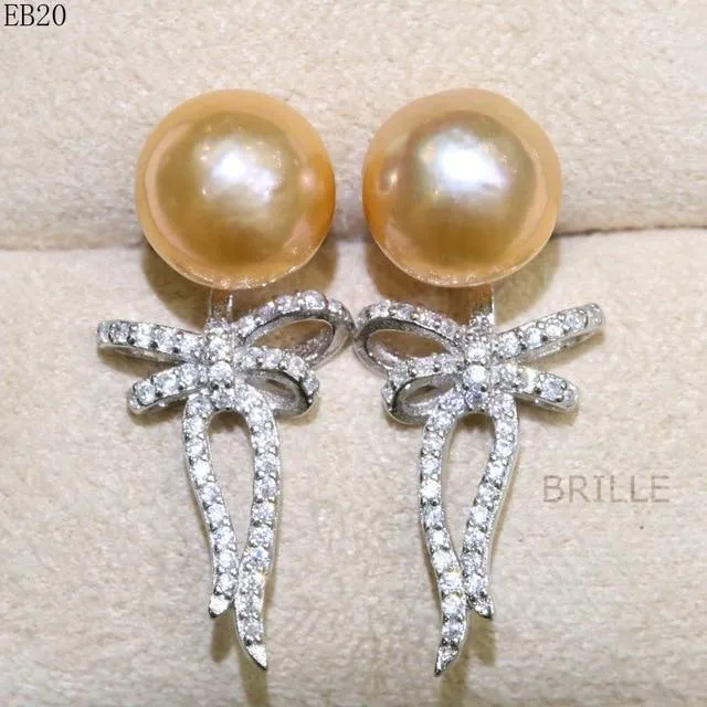 Natural Color Freshwater Pearl Fashion Jewelry 9-10mm Edison Pearl Earrings