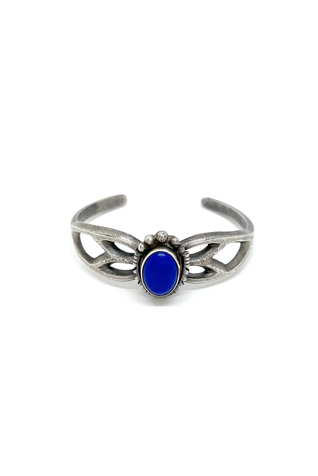 Navajo Sandcast Lapis Lazuli Cuff Bracelet