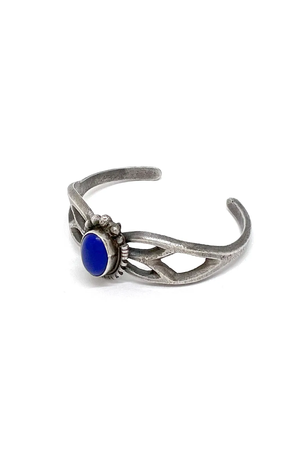 Navajo Sandcast Lapis Lazuli Cuff Bracelet