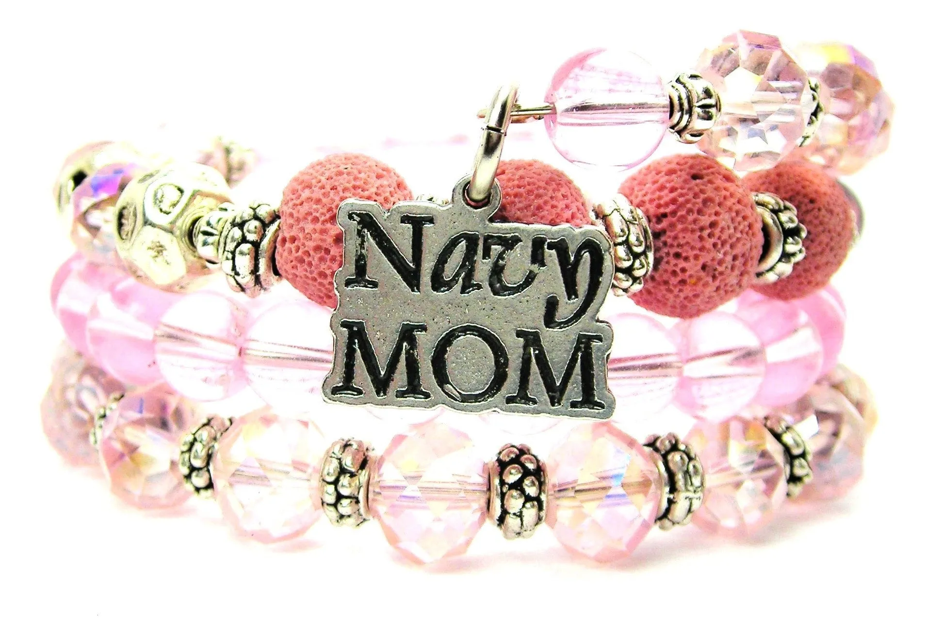 Navy Mom Multi Wrap Bracelet