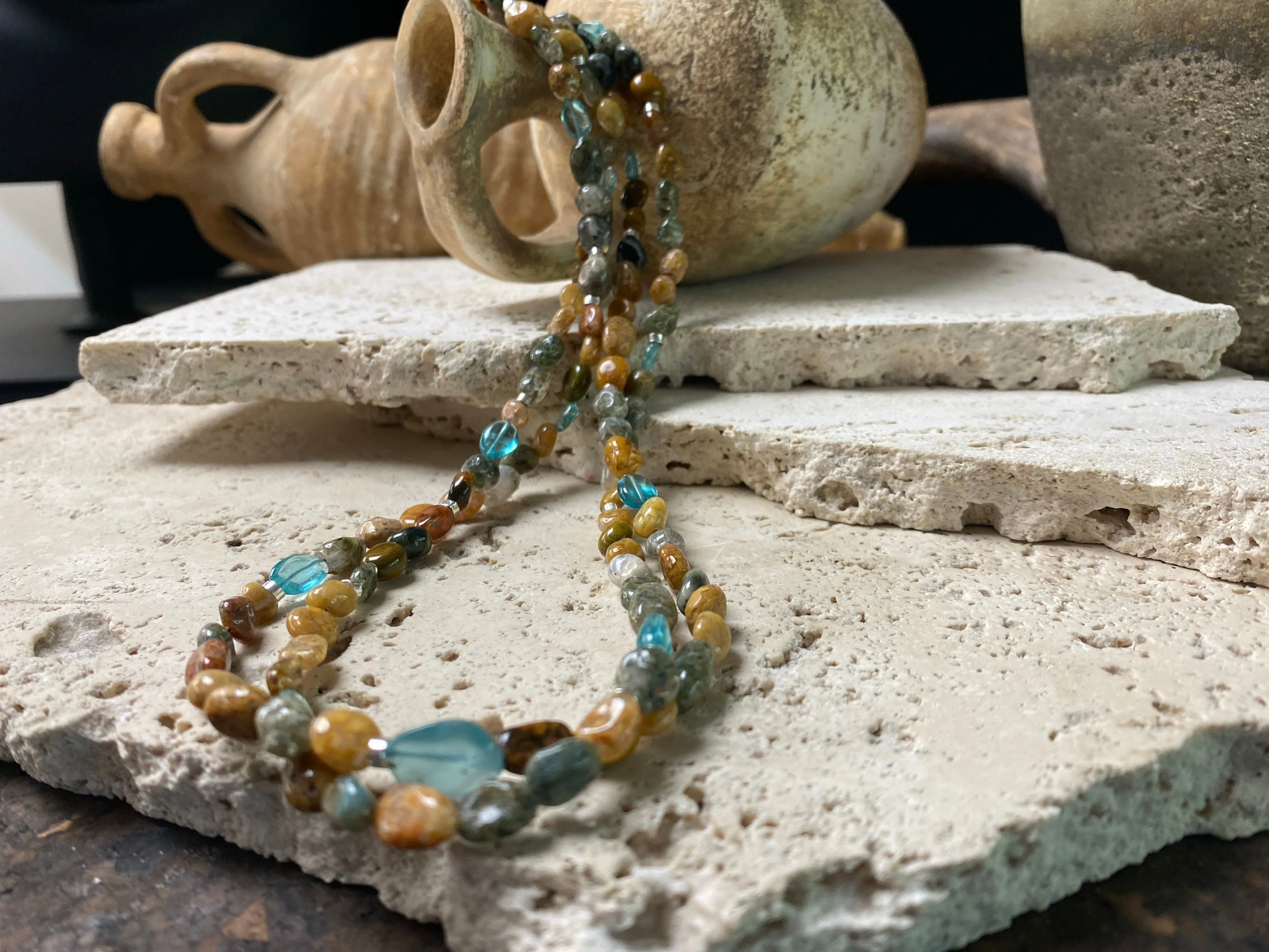 Ocean Jasper And Apatite Necklace