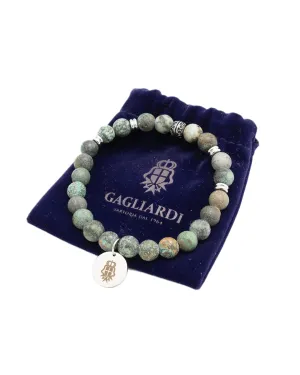 Olive Gemstone Bead Bracelet