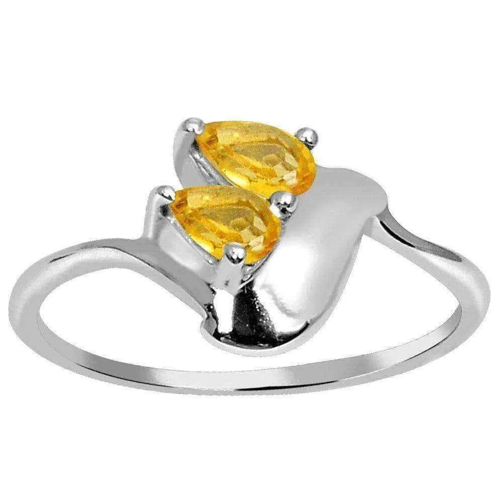 Orchid Jewelry Pear Cut Citrine Engagement Ring