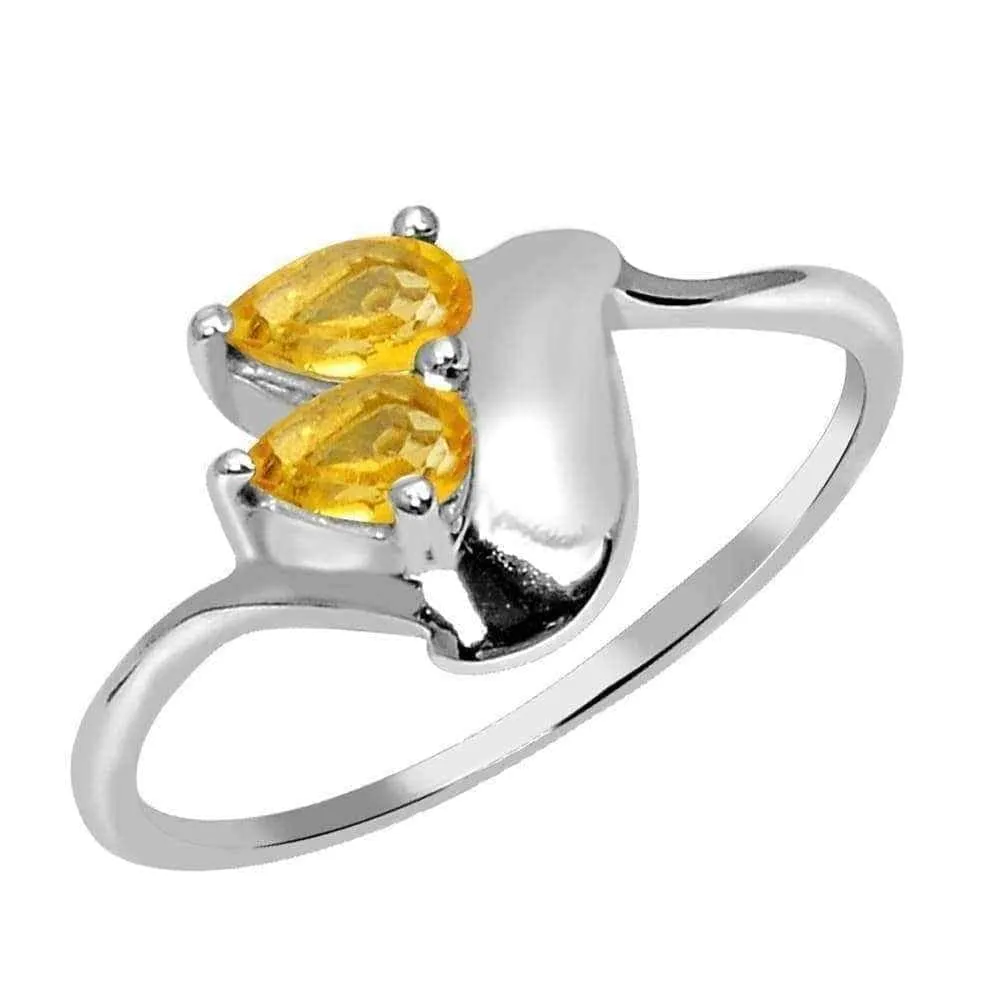 Orchid Jewelry Pear Cut Citrine Engagement Ring