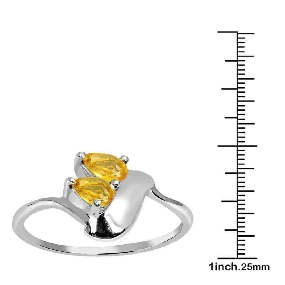 Orchid Jewelry Pear Cut Citrine Engagement Ring