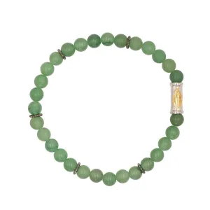 OUR LADY OF GRACE BRACELET - AVENTURINE AND SILVER