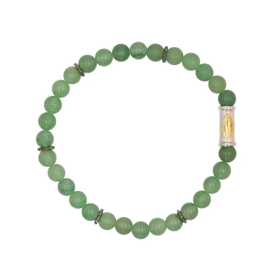 OUR LADY OF GRACE BRACELET - AVENTURINE AND SILVER