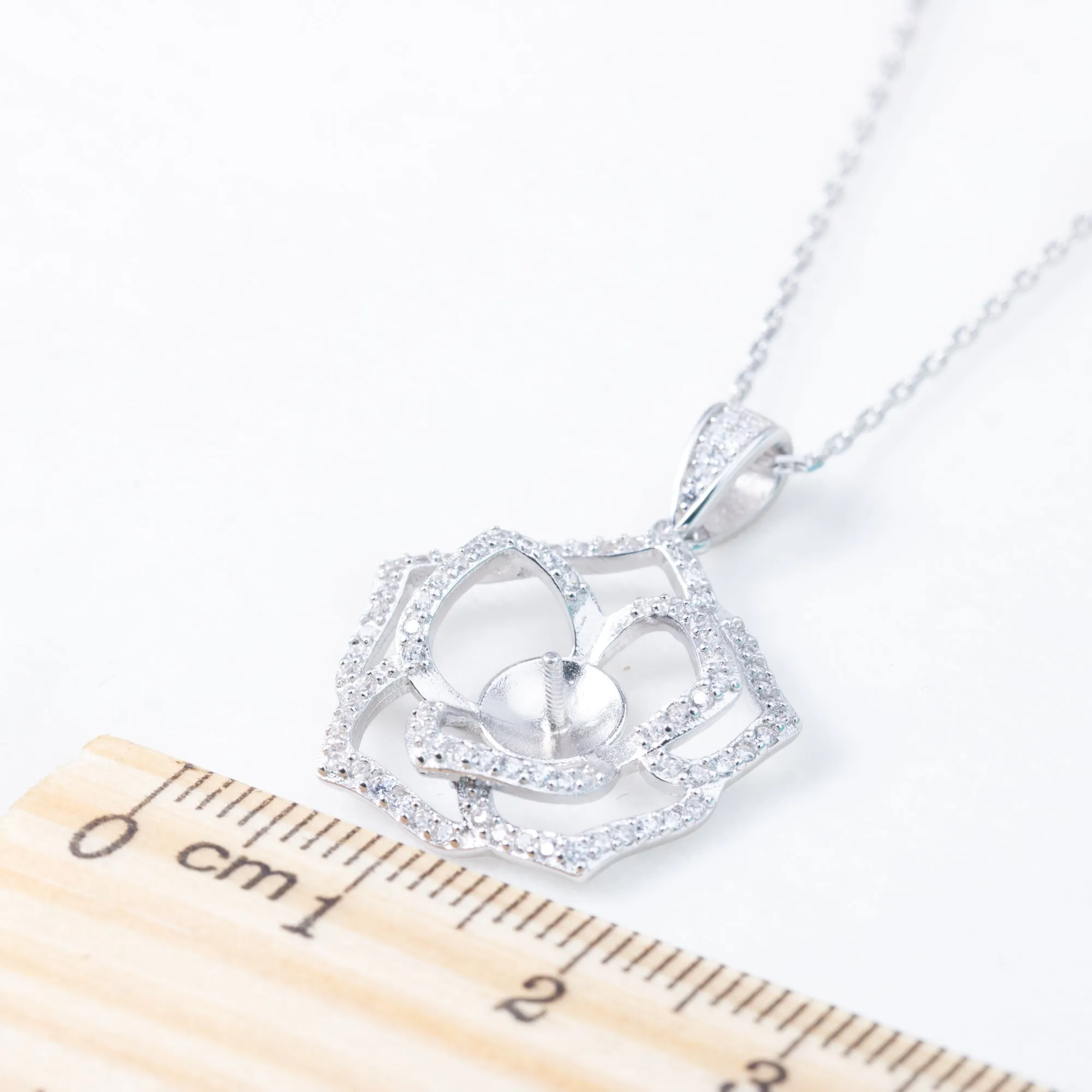 P010992 DIY 6-8mm Natural Freshwater pearl pendant accessory 925 sterling silver engagement jewelry necklace for women