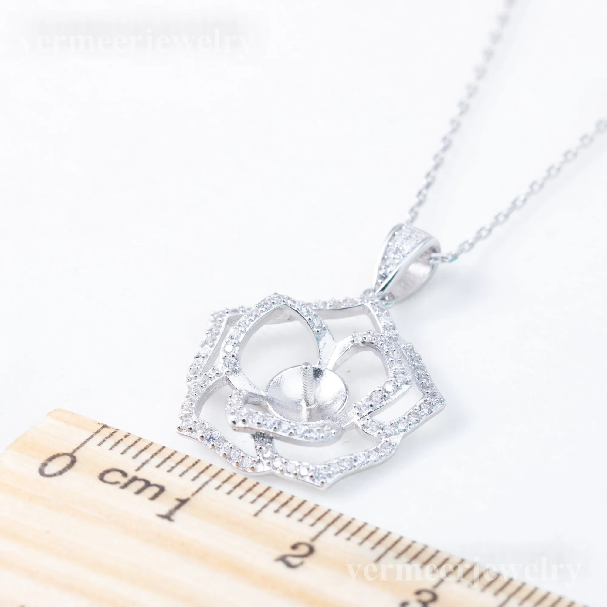 P010992 DIY 6-8mm Natural Freshwater pearl pendant accessory 925 sterling silver engagement jewelry necklace for women