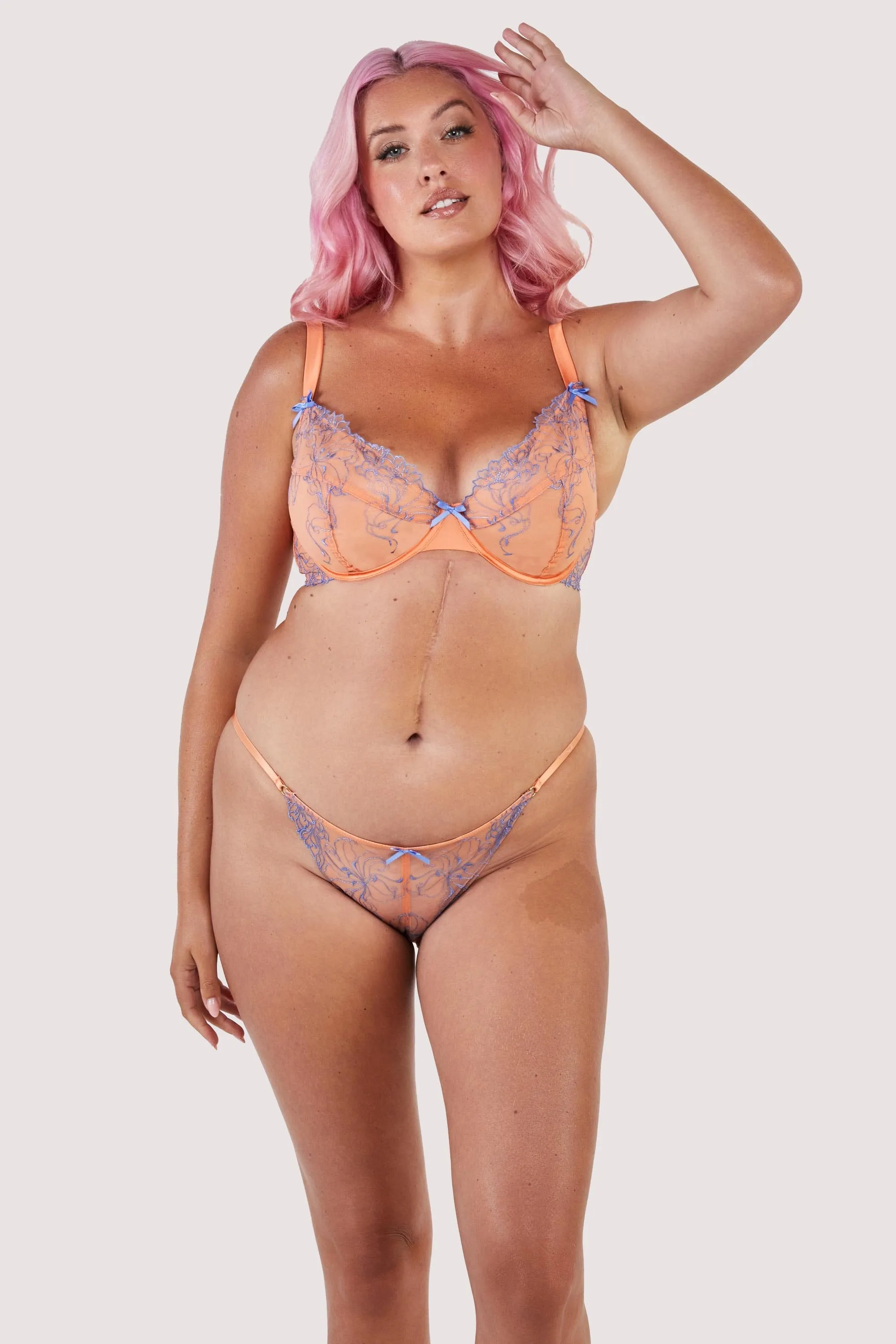 Palm Bay Coral Embroidery Tanga Brief