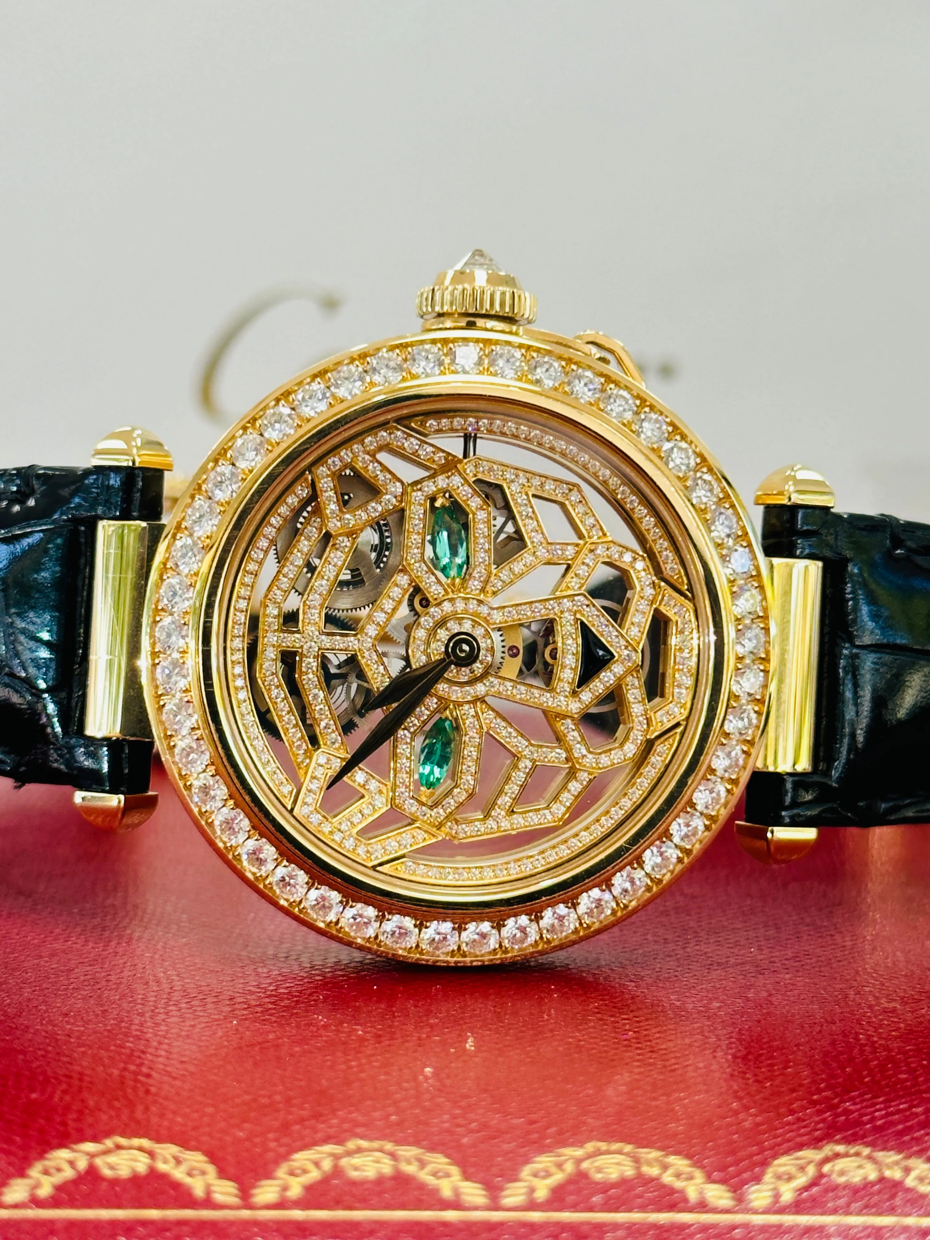 PANTHÈRE JEWELRY WATCHES Pasha de Cartier skeleton Ref. HPI01359 Box and Papers