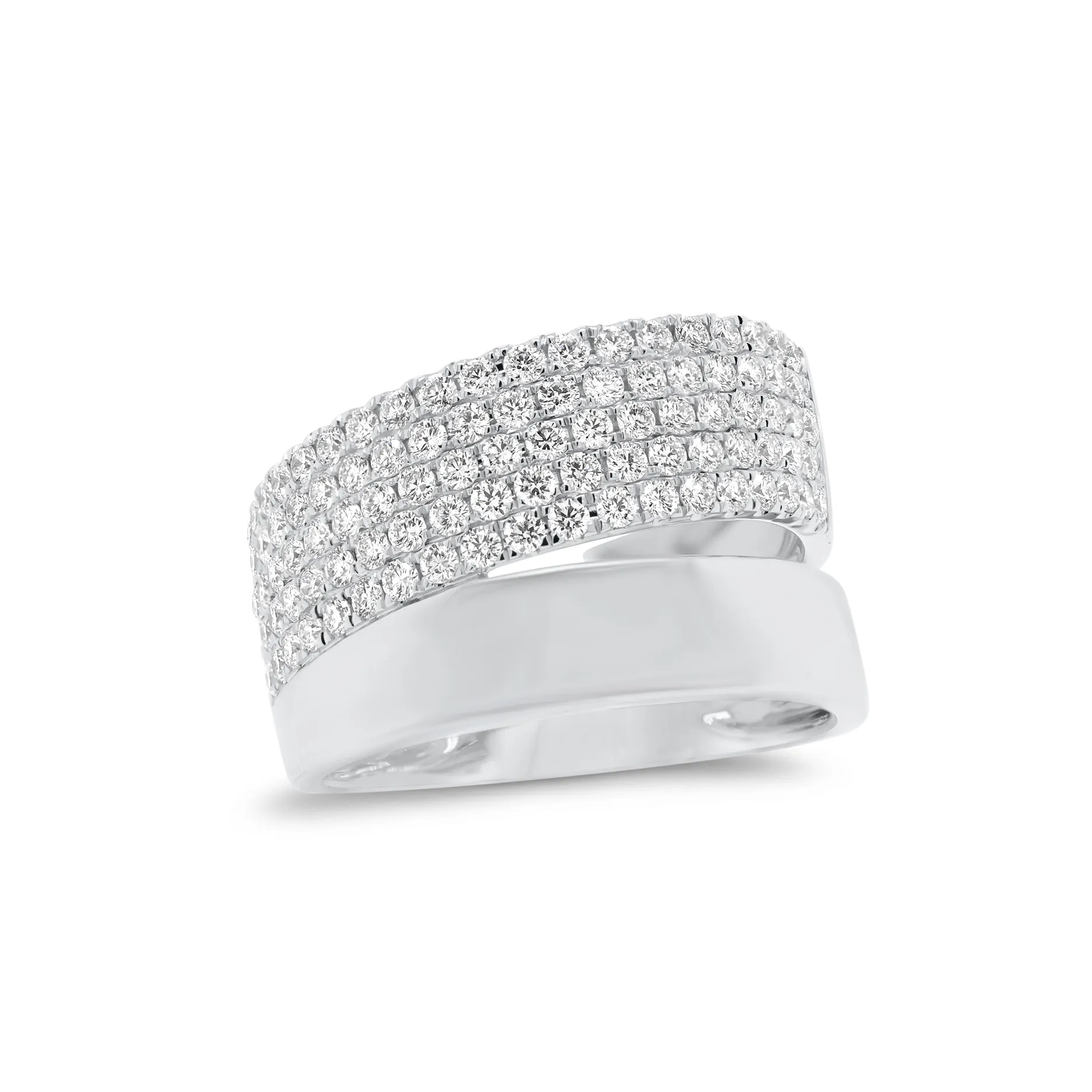 Pave Diamond & Gold Double Band Ring