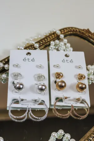 Pearl Stud Hoop Earring Set -2 Colors