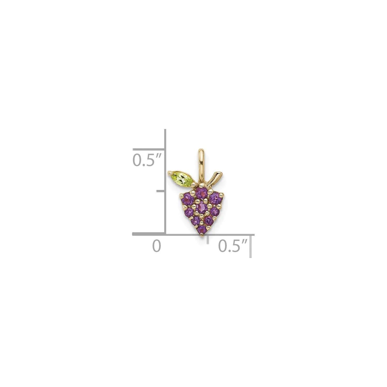 Peridot and Amethyst Grapes Pendant (14K)