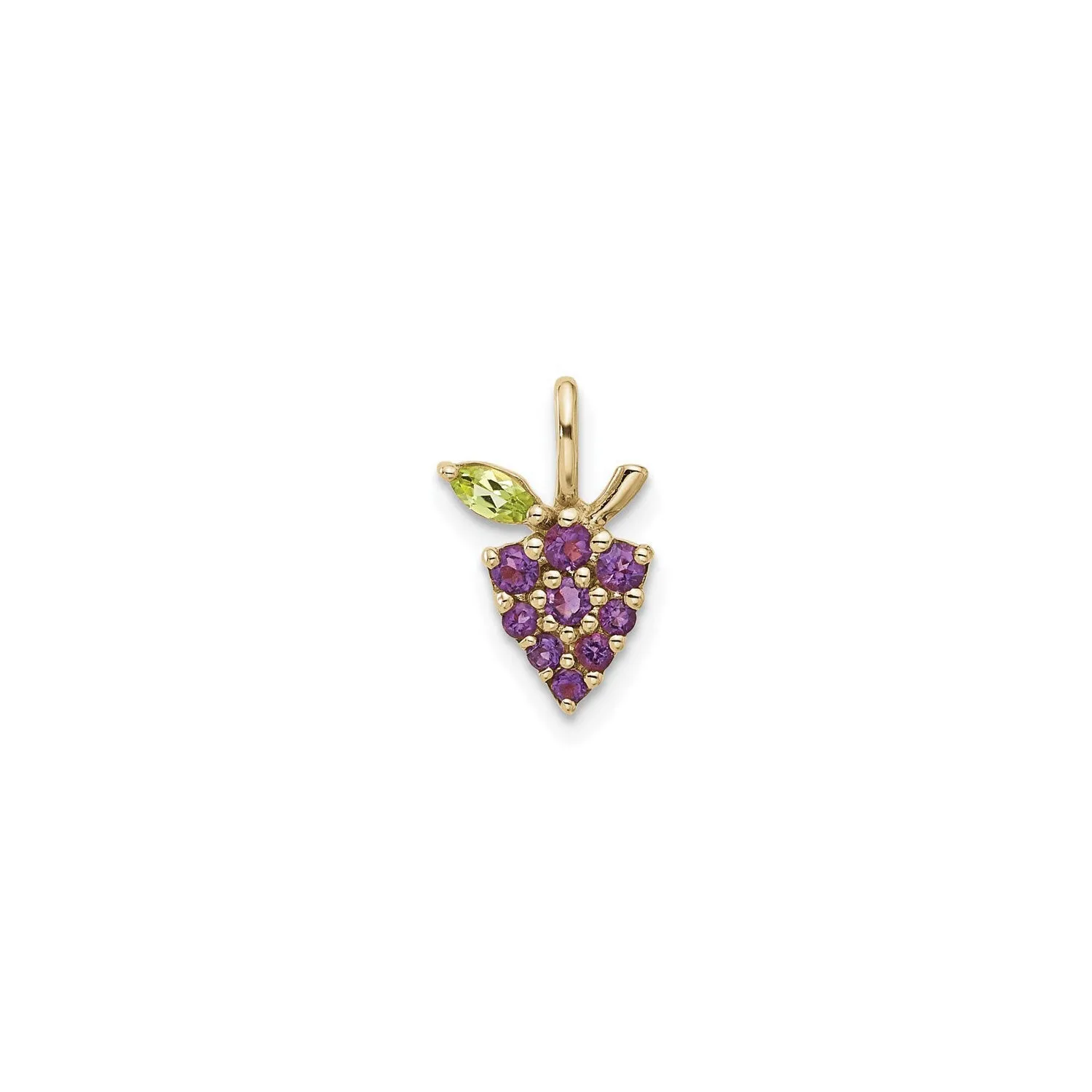 Peridot and Amethyst Grapes Pendant (14K)