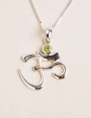 Peridot Blissful Om Necklace