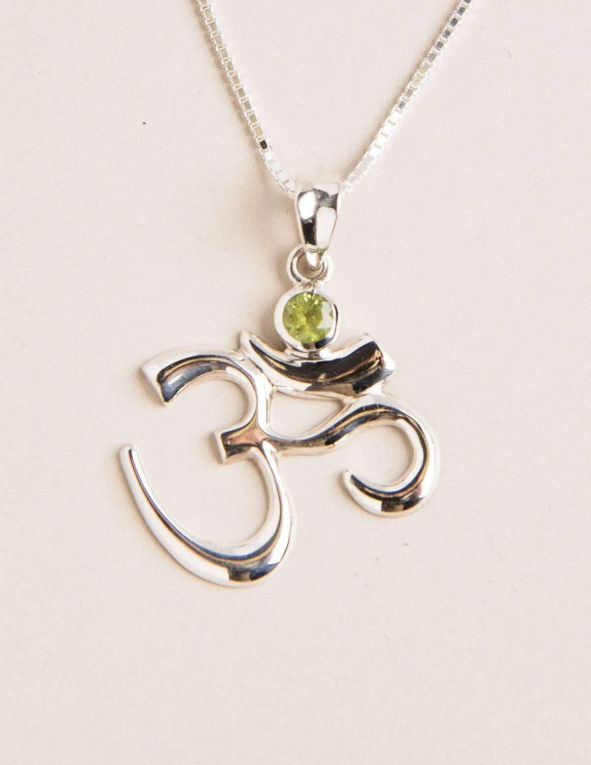 Peridot Blissful Om Necklace