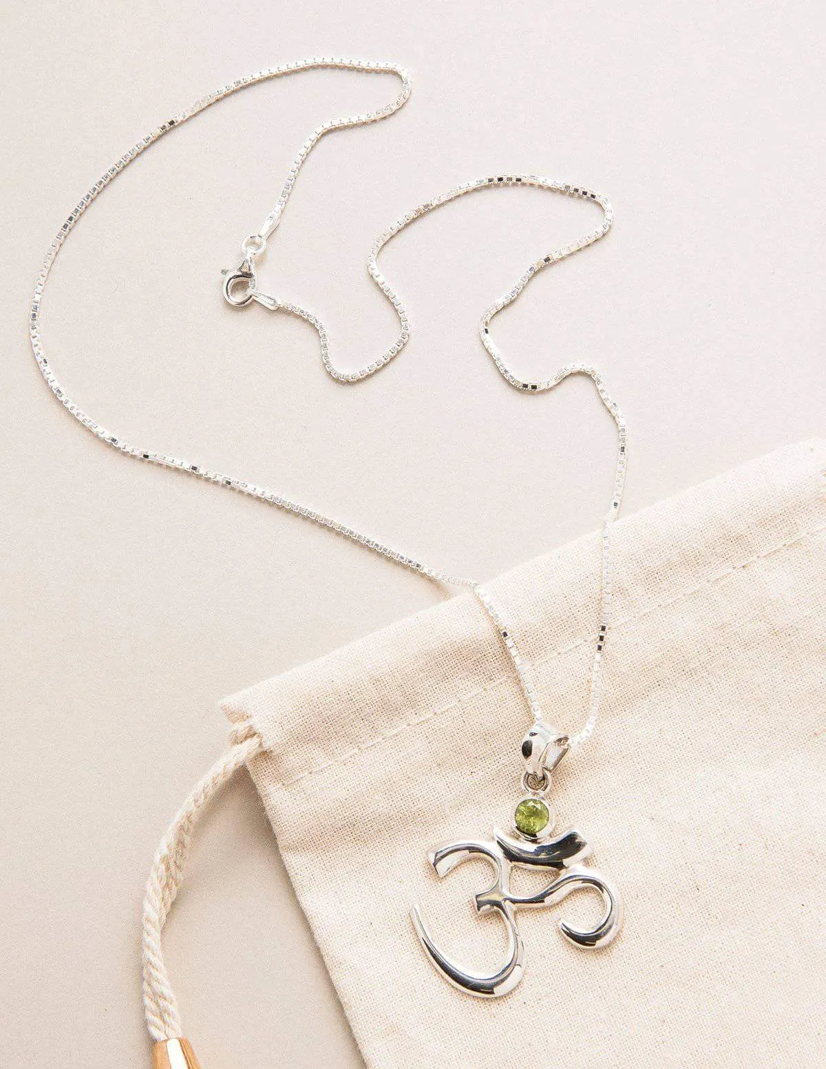 Peridot Blissful Om Necklace