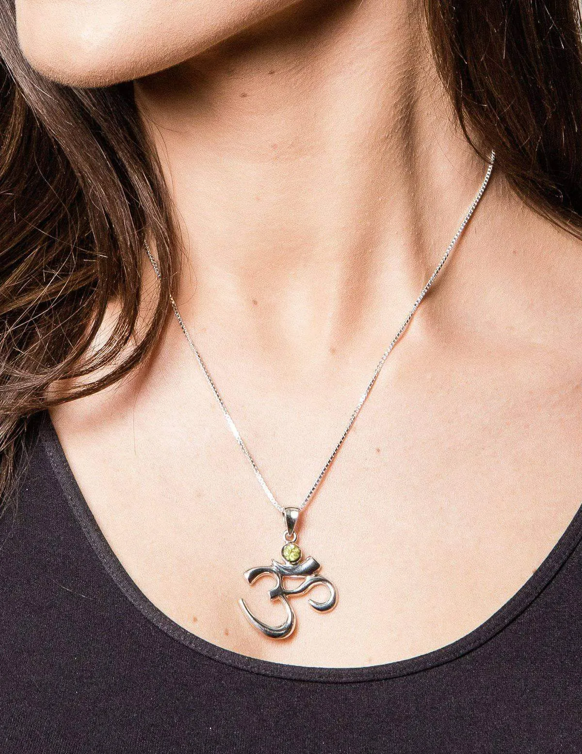 Peridot Blissful Om Necklace